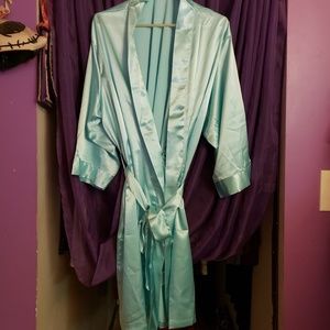Beautiful baby aqua blue satin robe